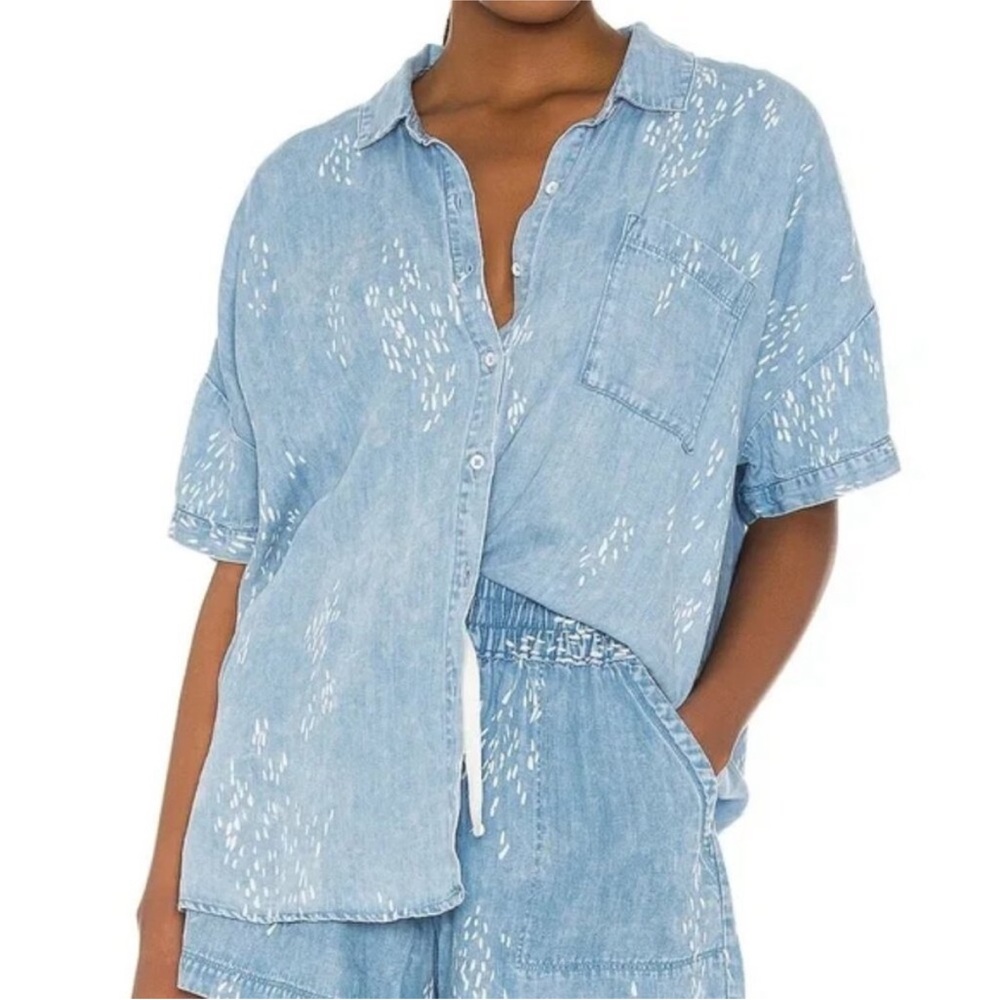 Splendid Denim Shirt and Short Matching Set
